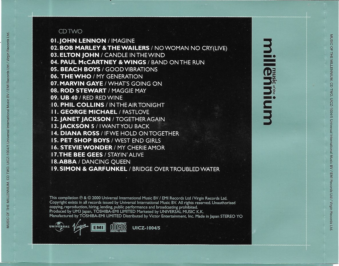 Used CD,Music Of The Millennium(2CD) (B)(Various Artists)(2000)(Japan)