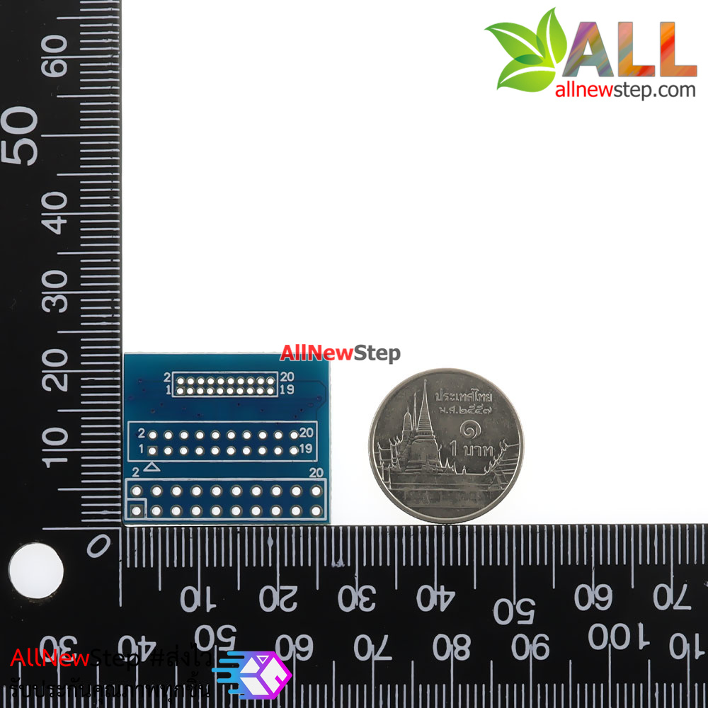แผ่นปริ้นขยายขา 1.27mm 2.0MM 2.54MM 2x10 2x10 Adapter board downloader interface 20P