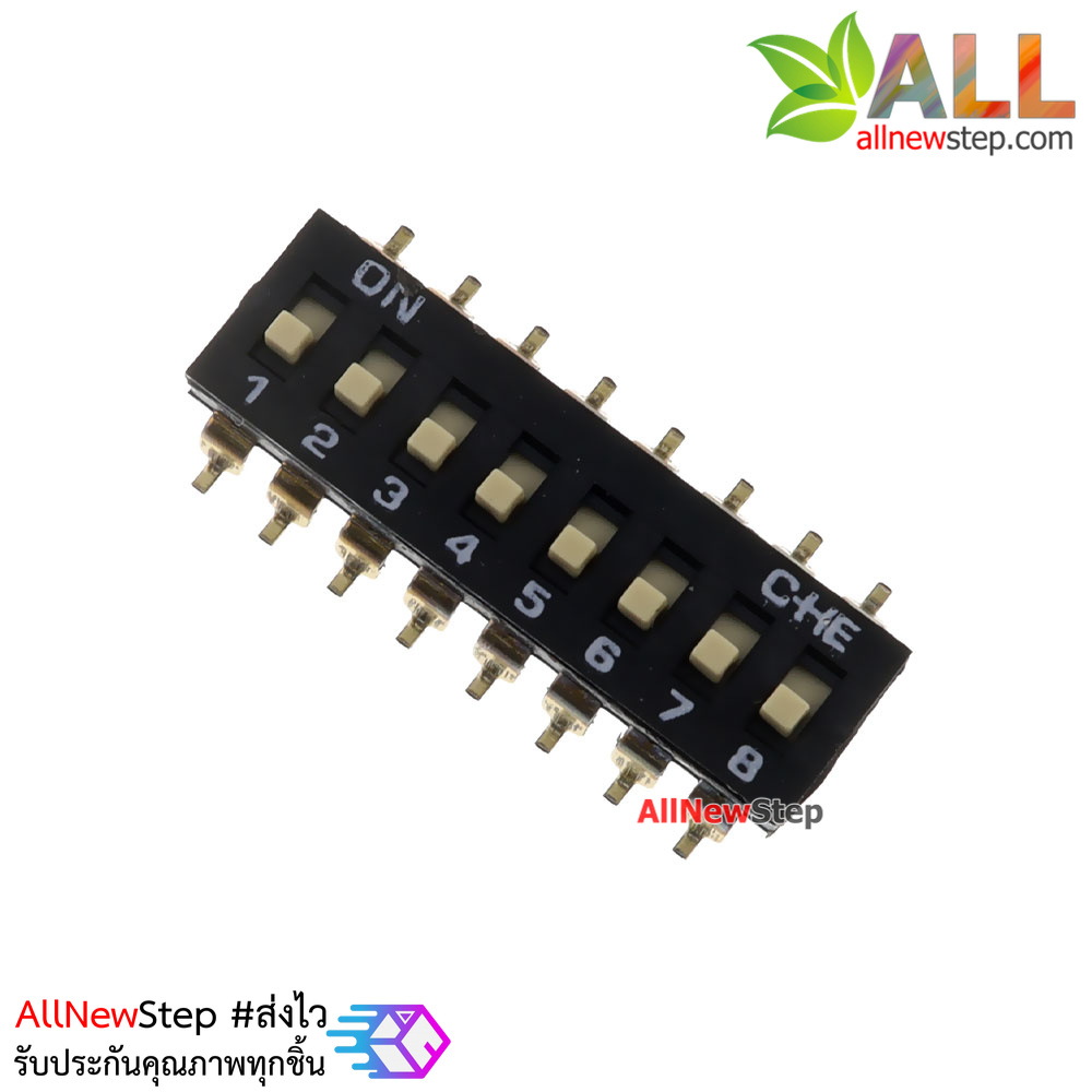 ดิฟสวิตช์ 8 ช่อง 2.54mm SMD DIP switch 8 bit SMT toggle switch 8p