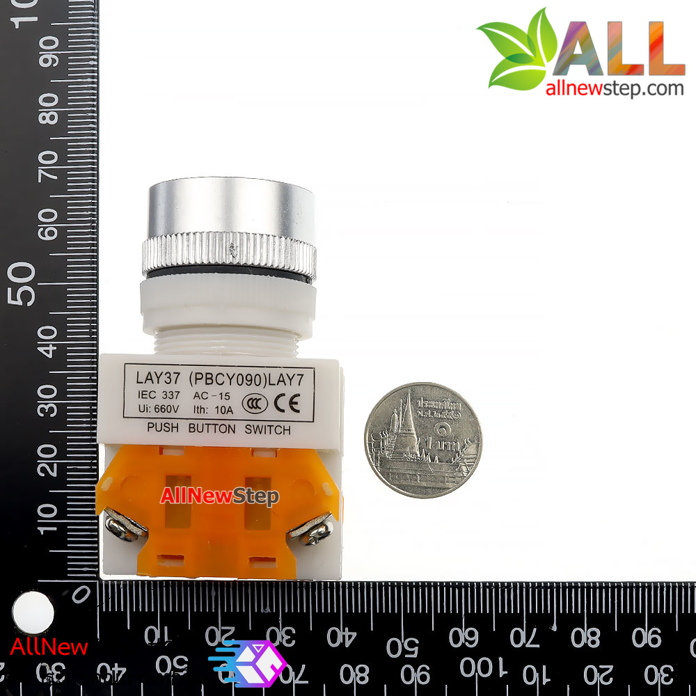 สวิตช์กดติดปล่อยดับ/กดดับปล่อยติด/รีเซตสวิตช์ AC DC 10A ปุ่มกดสีเขียว Reset Switch