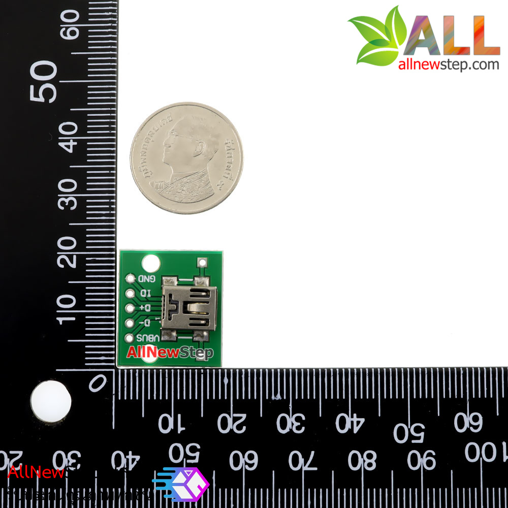Mini USB breakout บอร์ดแยกขั้วหัว Mini USB