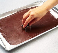 การตัดช็อคโกแลตเป็นรูปต่างๆด้วย cookie cutter
