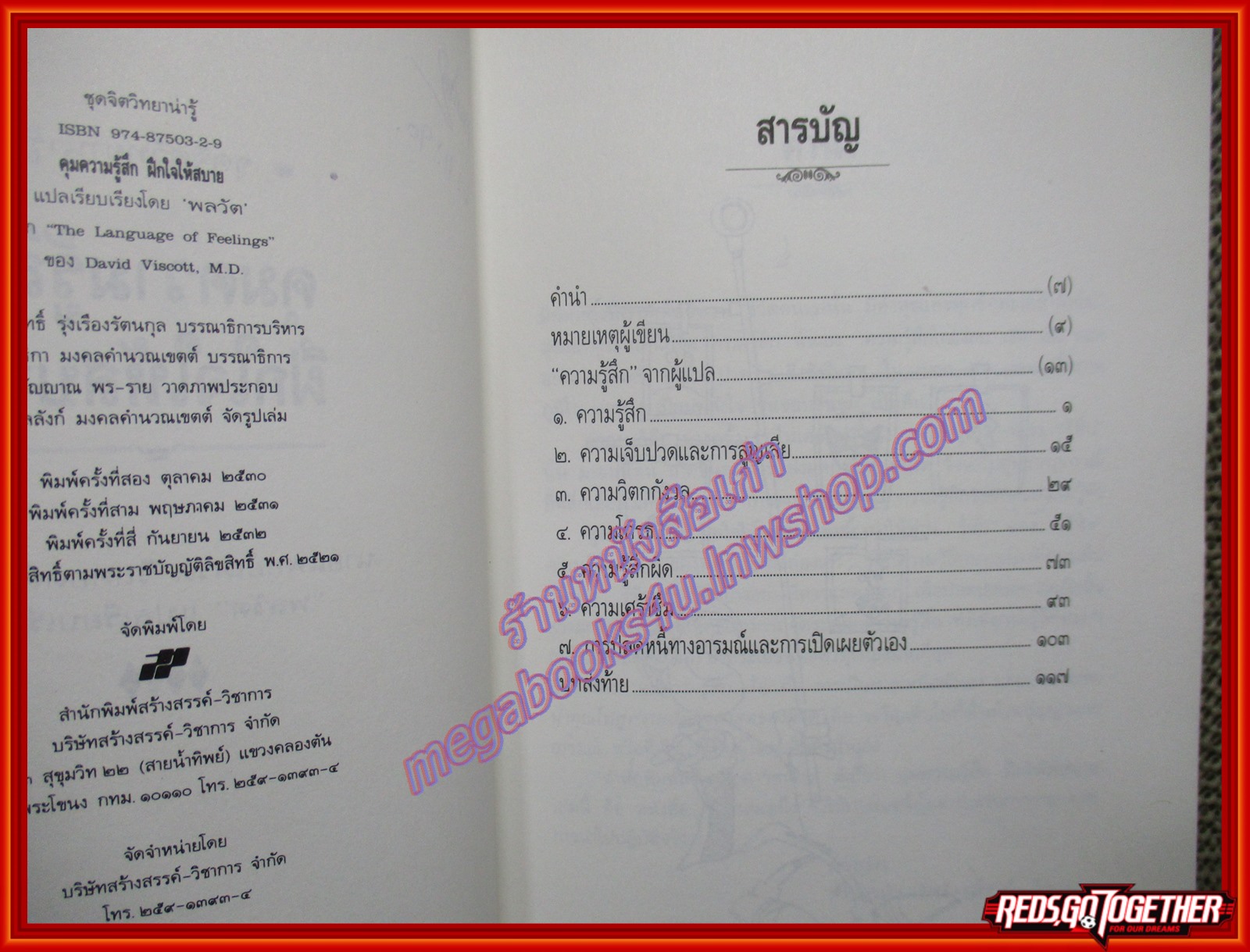 คุมความรู้สึก ฝึกใจให้สบาย / เดวิด วิสคอตต์/สนพ.สร้างสรรค์/ (หนังสือบ้าน มือสอง) (สภาพ85-95%)