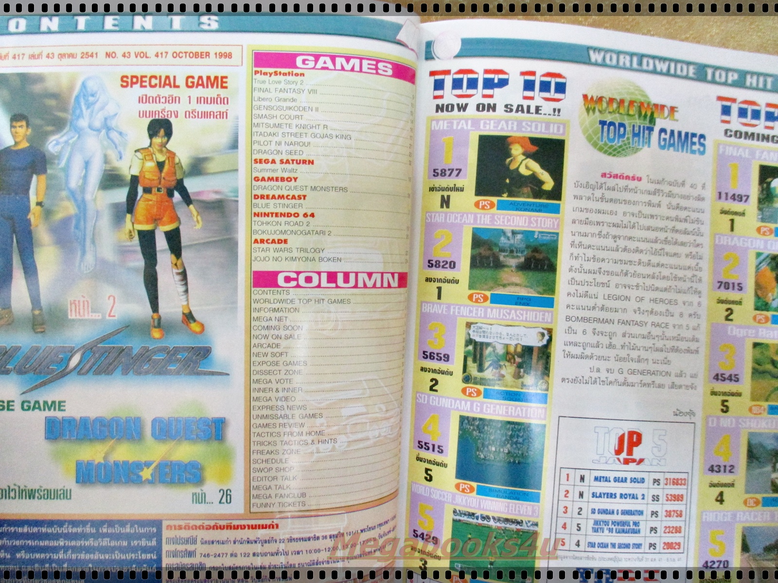 นิตยสารเกมส์MEGA ปี1998 ฉบับที่43