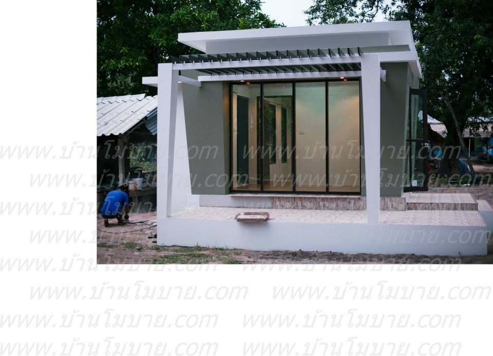 บ้านน็อคดาวน์ สไตล์ โมเดิร์น ขนาด 3.5x5.5 ม. (1 ห้องนอน 1 ห้องน้ำ 1ห้องโถง)