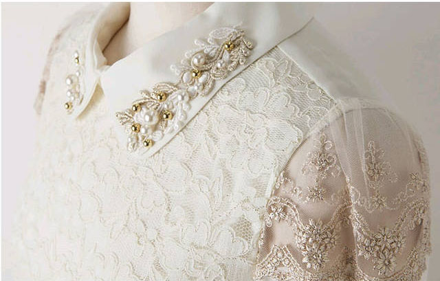 ***หมดค่ะ*** เสื้อทำงานแขนยาวสีขาว ผ้าชีฟองผสมลูกไม้ มีกระดุมที่หลังคอ มีซับใน เหมือนแบบค่ะ