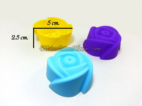 พิมพ์ซิลิโคนกุหลาบเดี่ยว 5 cm. ( ราคา 12 ชิ้น )