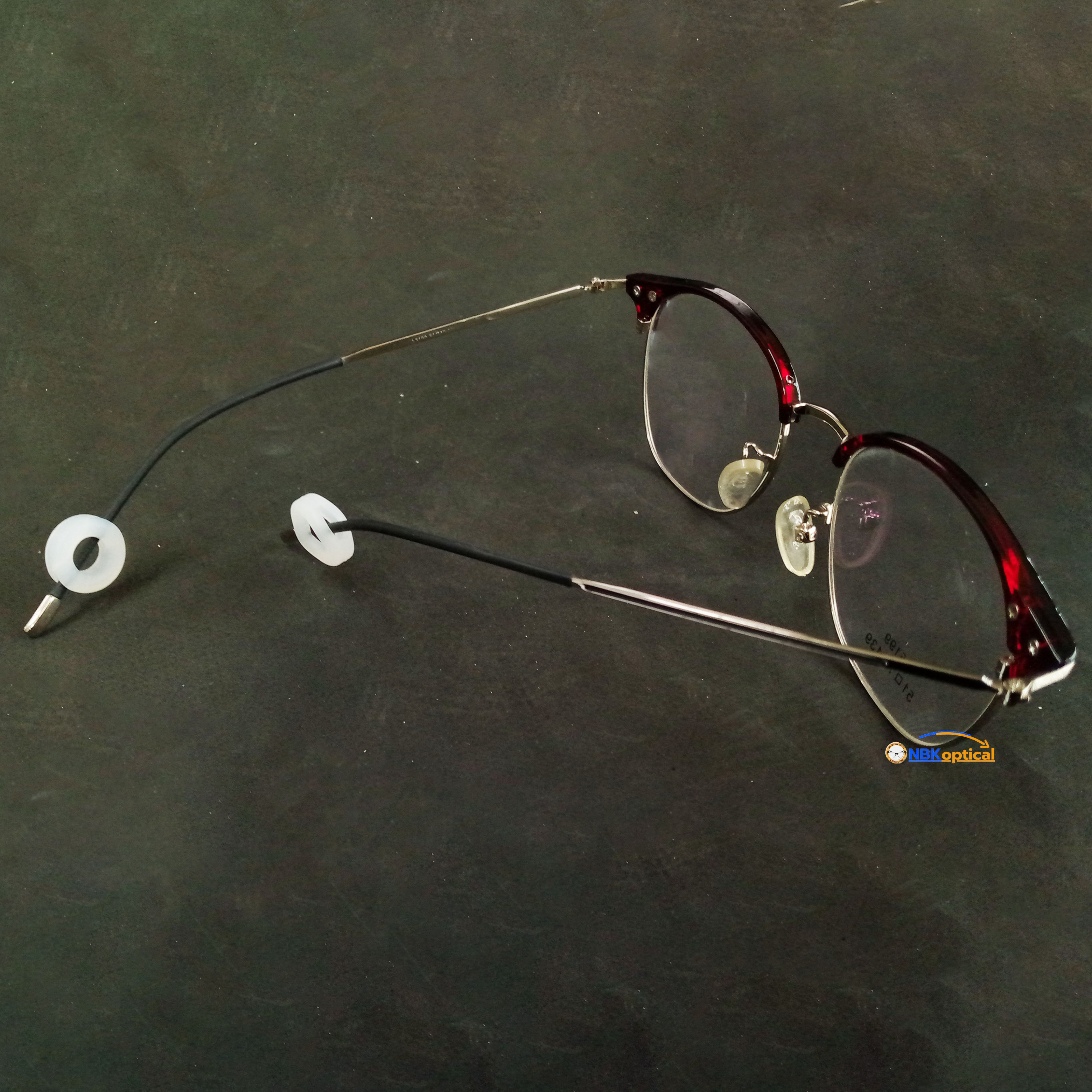 ซิลิโคนเกี่ยวขาแว่นตา แฟชั่น คละแบบและสี 10คู่ (ทรงวงกลม)