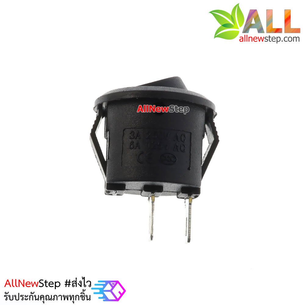 สวิตช์ KCD11 2 ขา 3A 250V เส้นผ่านศูนย์กลาง 16.5mm สีดำ