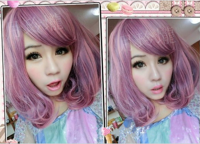 COS-223 วิกคอสปลายสวอล ยาวประไหล่ ทรงสวยน่ารักมาก **สีตามหุ่น**