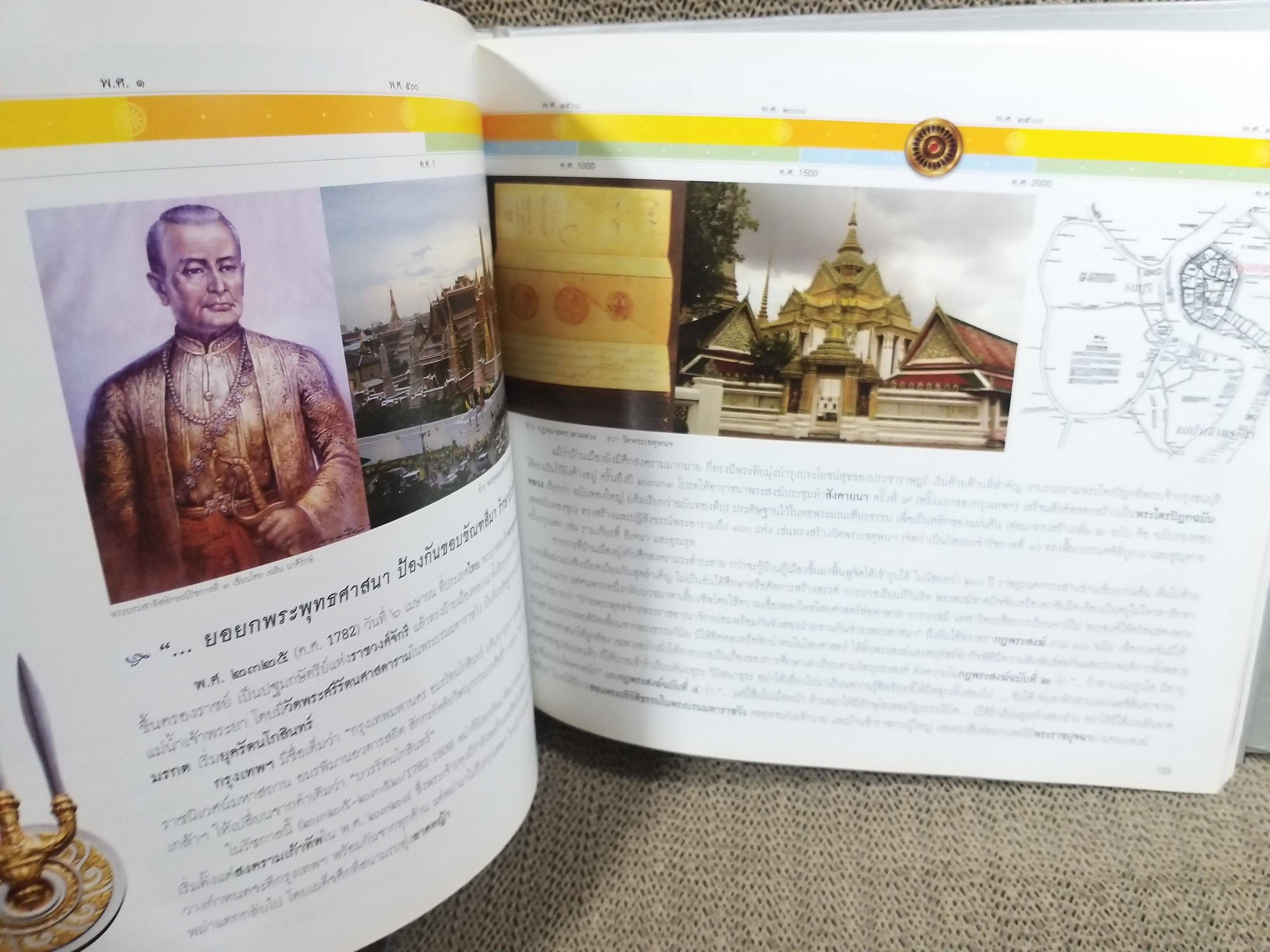 หนังสือ กาลานุกรม พระพุทธศาสนาในอารยธรรมโลก (ปกแข็ง) / ตำหนิด้านล่างหนังสือจะมีคราบน้ำ ตามรูป กระดาษไม่ติด เปิดได้ตามปกติ