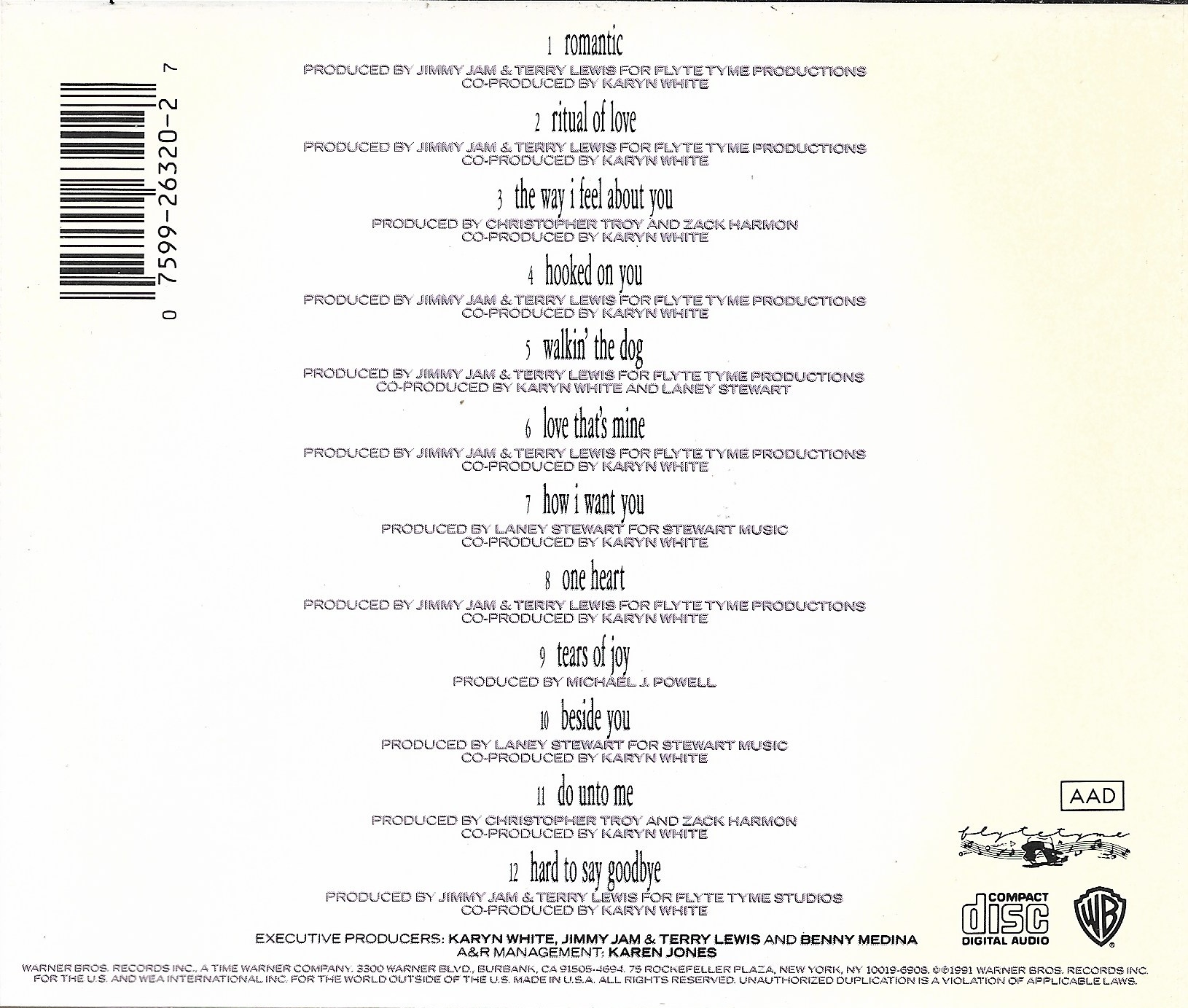 Used CD,Karyn White - Ritual of love (A)(1991)(USA)