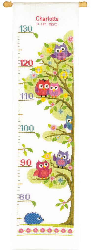 Vervaco ชุดปัก Little Owls Tree Height Chart