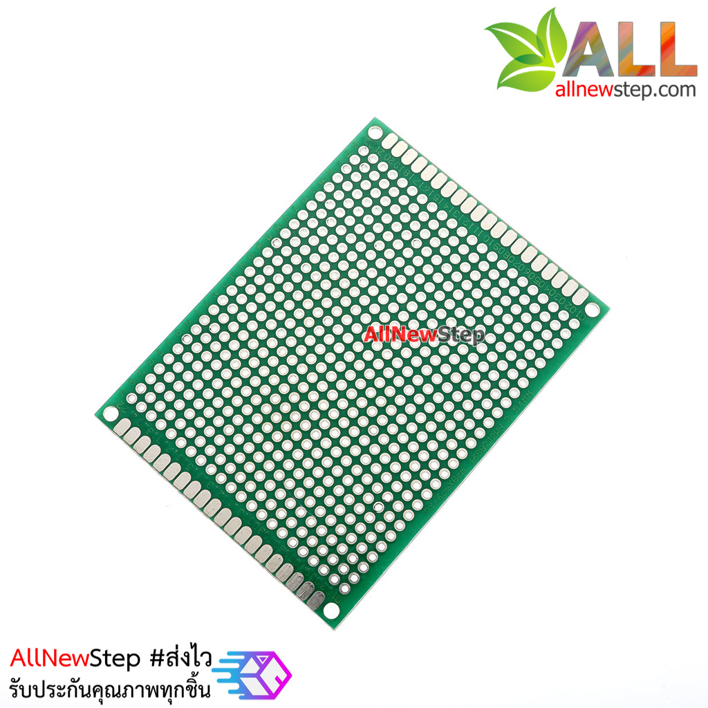 แผ่นปริ๊น PCB อเนกประสงค์แบบ 2 หน้าอย่างดี สีเขียว ขนาด 6x8 เซนติเมตร