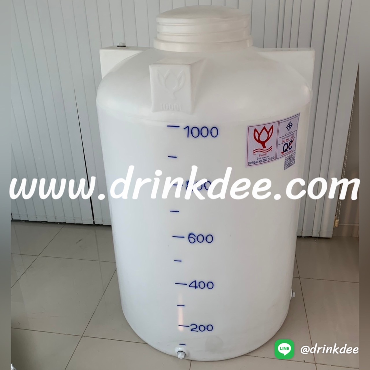 ถังเก็บน้ำ-เคมี PE 1,000 ลิตร (ทรงขวด)