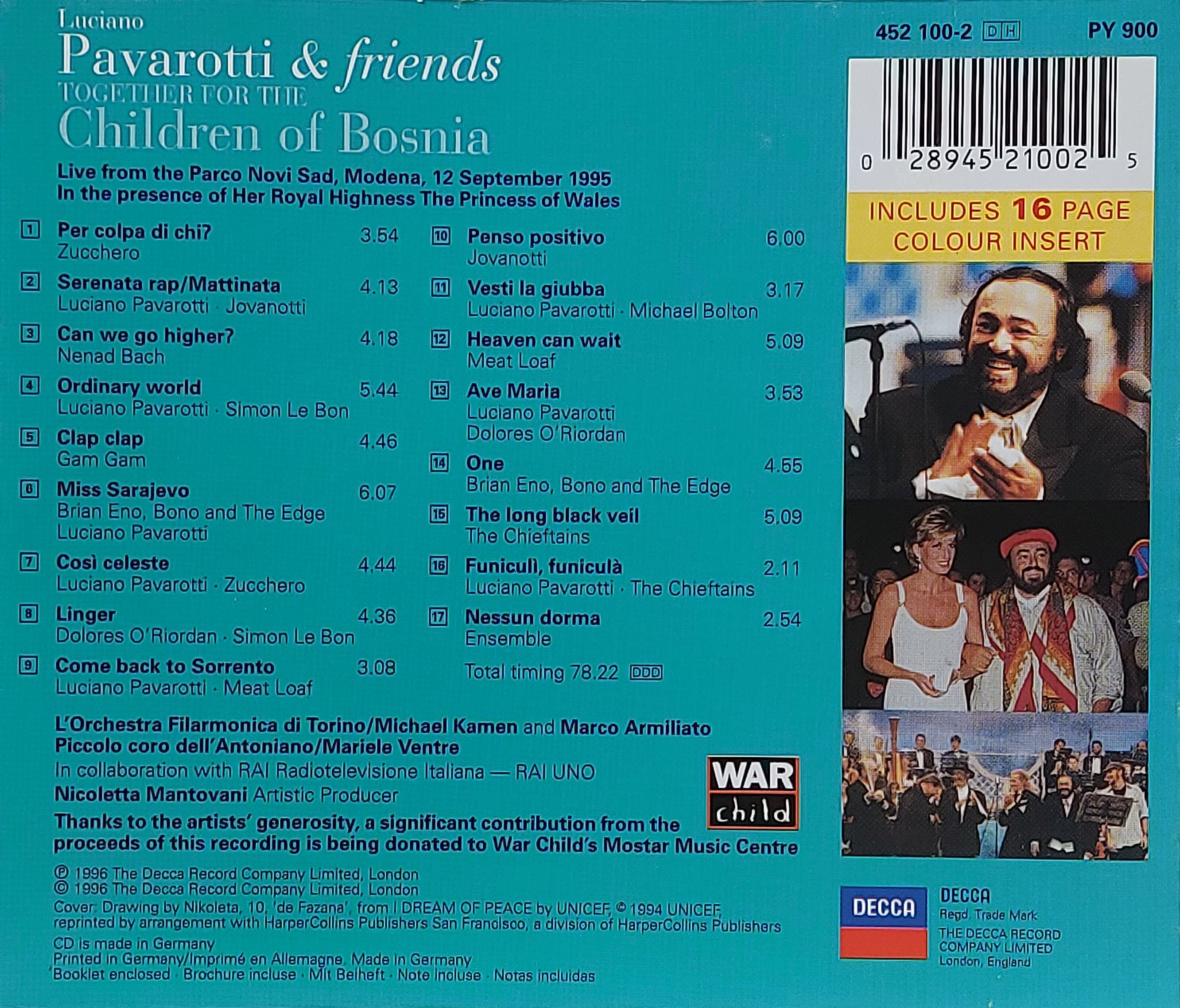Used CD,Pavarotti & Friends Together For The Children Of Bosnia (A)(Various Artists)(1996)(Germany)