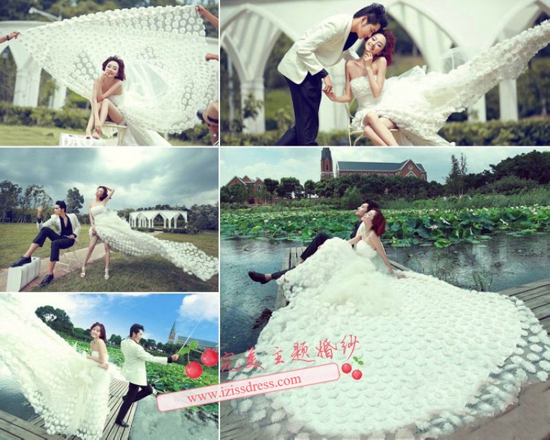 ***พรีออเดอร์***ชุดพรีเว็ดดิ้ง(Pre Wedding) เดรสเกาะอกสีขาวผ้าลูกไม้+สูทสีขาว