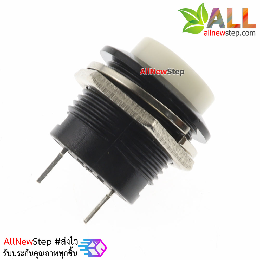 R13-507 push button switch 16mm round reset switch สวิตช์กดติดปล่อยดับสีขาว