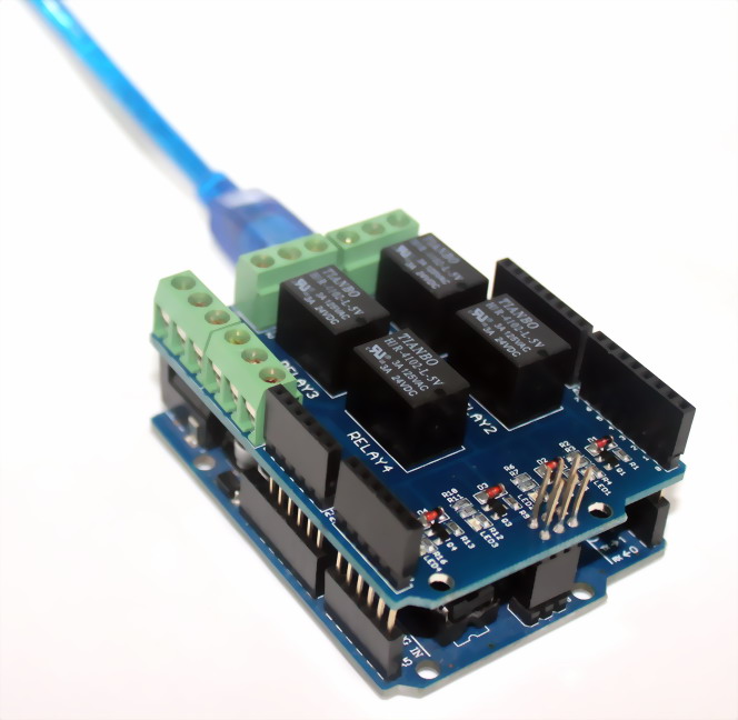 รีเลย์ 4 ช่อง Uno Shield Four Channel Relay Electronic 5V 4 Channel Relay Shield Module for Arduino