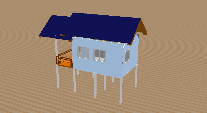 บ้านขนาด 4*7 เมตร ราคารวมเป็นเงินทั้งสิ้น 370,000 บาทพร้อมระเบียงขนาด 2*4 เมตร