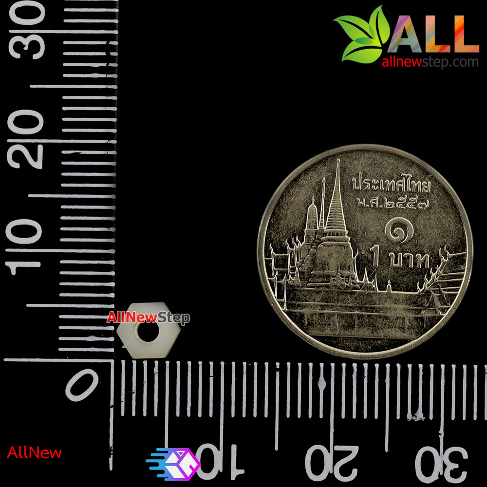 M2.5 น็อตไนลอนตัวเมีย NUT Nylon M2.5 สีขาว จำนวน 1 ชิ้น