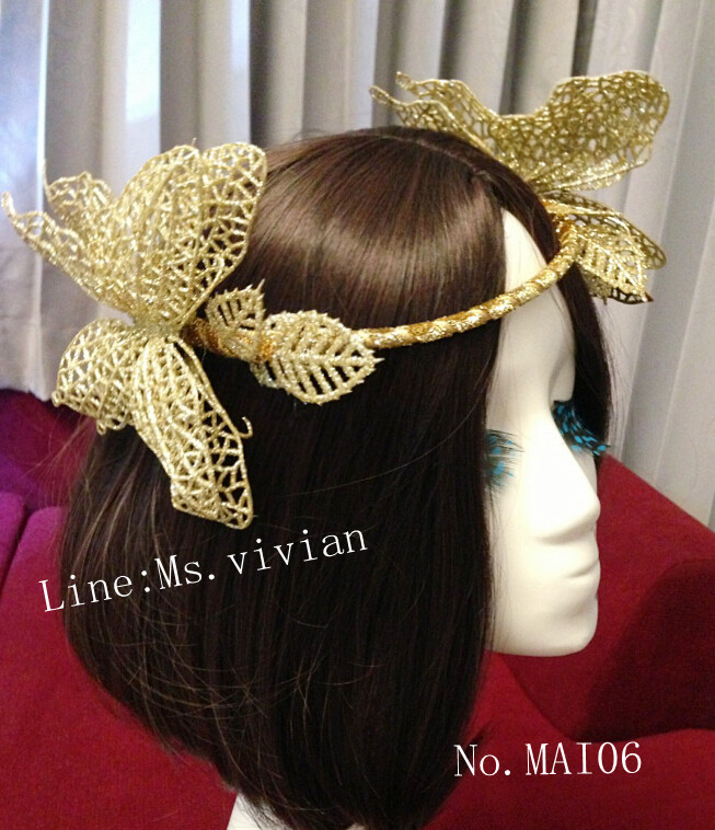 MAI06 มงกุฎผีเสื้อตัวใหญ่สีทอง (งาน handmade)**สินค้ามีจำกัดในเเต่ละล๊อต**