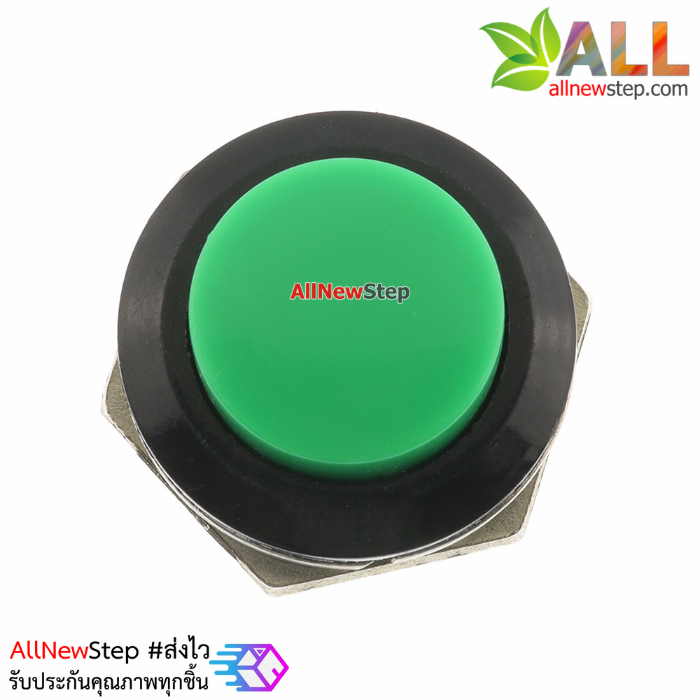 สวิตช์กดติดปล่อยดับ รีเซตสวิตช์ R13-507 250V 3A ขนาด 16MM สีเขียว