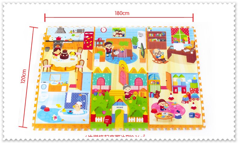 แผ่นรองคลานแบบจิ๊กซอว์ หนา 2 ซม 1 ชุด 6 แผ่น