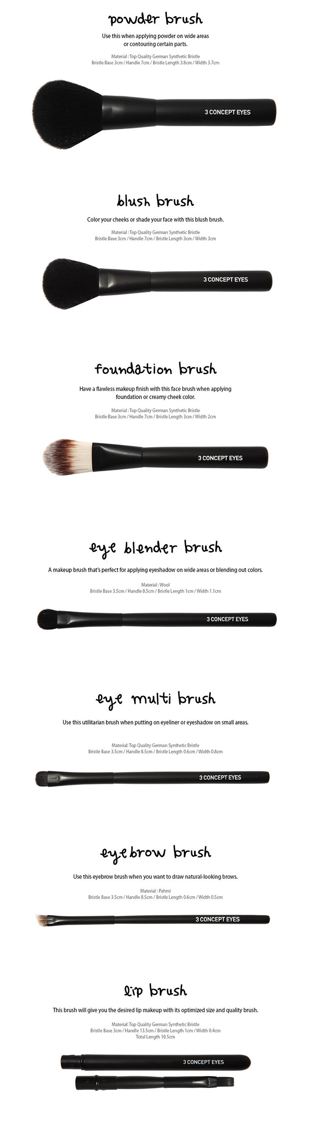 3 CONCEPT EYES Mini Brush Kit ชุดแปรงแต่งหน้า 3CE