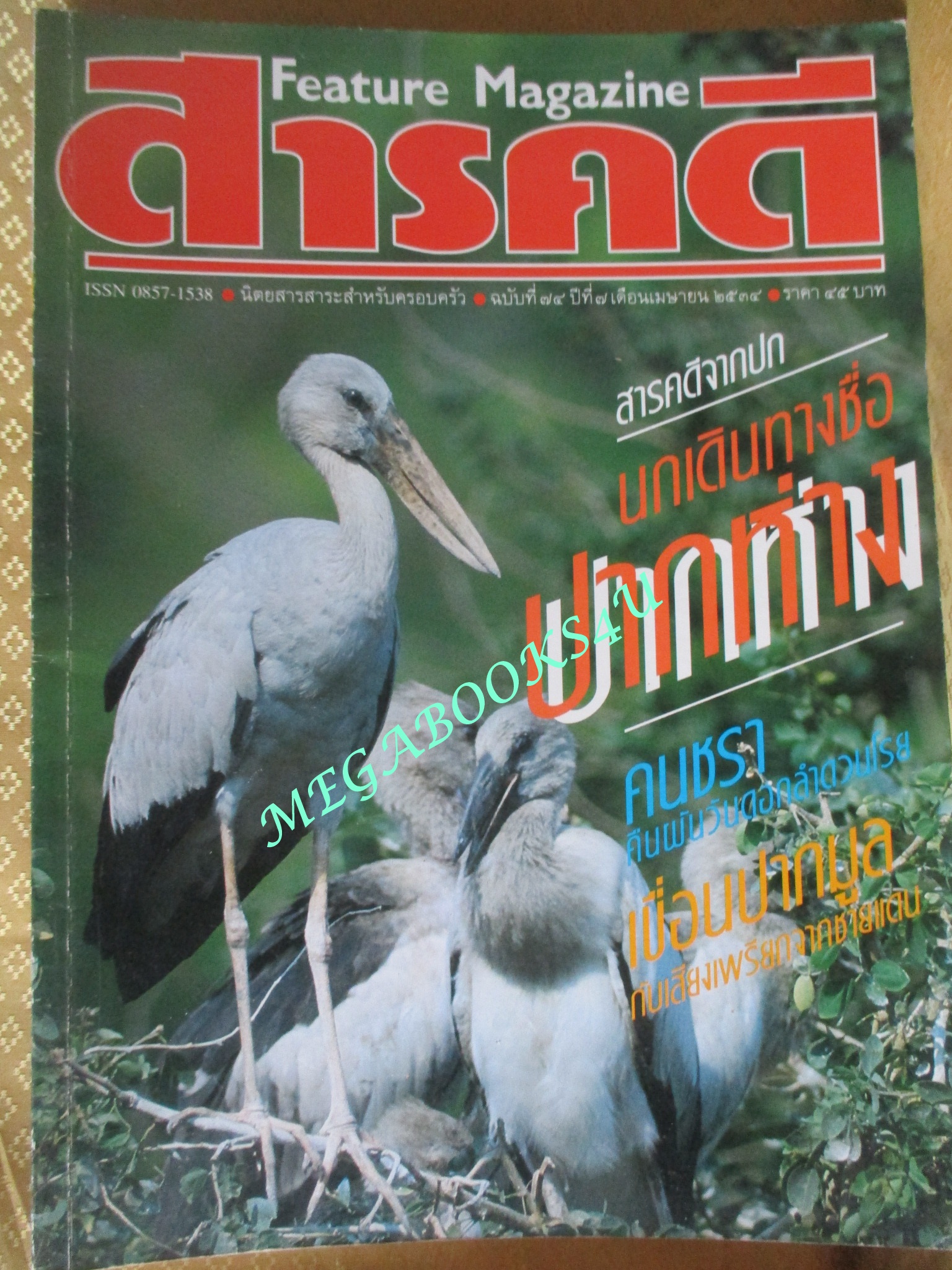 นิตยสารสารคดี ฉบับที่074 เมษายน 2534 สภาพดี คนชรา นกปากห่าง เขื่อนปากมูล ลพบุรี