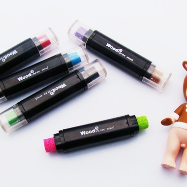 หมึกปั้มตรายาง แบบแท่ง หมึกน้ำมัน กันน้ำ มี 2 สี ใน 1 แท่ง