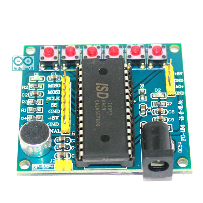 ISD1760 Multi-Messages Voice Record & Playback Module โมดูลบันทึกเสียงและเล่นเสียง พร้อมลำโพง