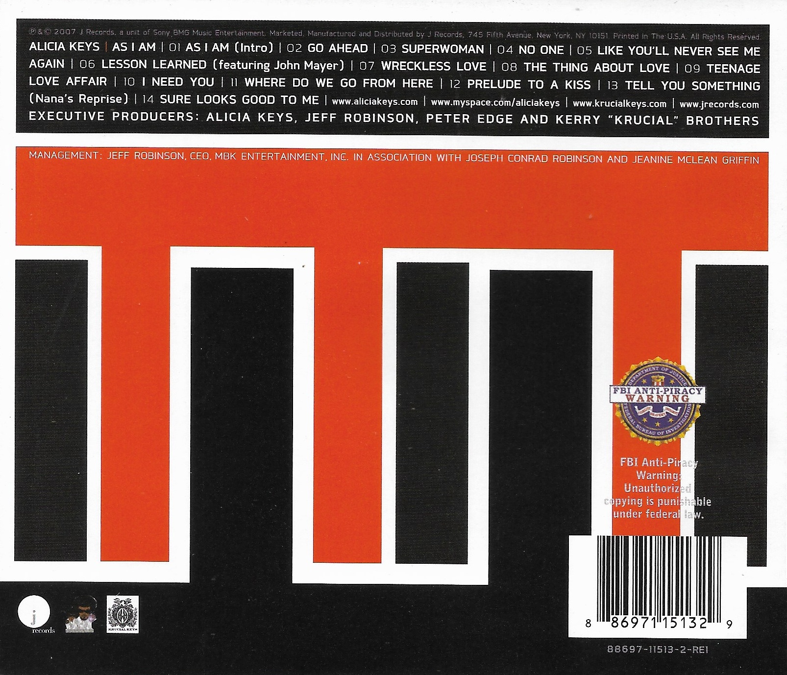 Used CD,Alicia Keys - As I Am (A+)(2007)(USA)