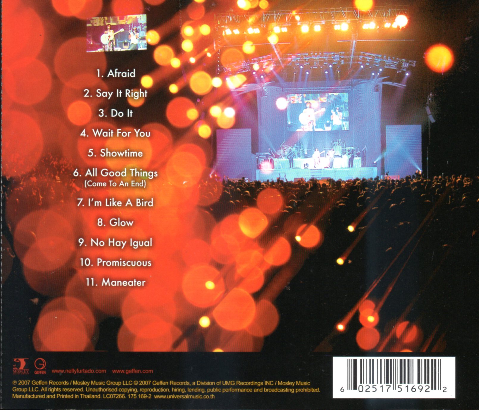 CD,Nelly Furtado - Loose The Concert (2007)(Thai)