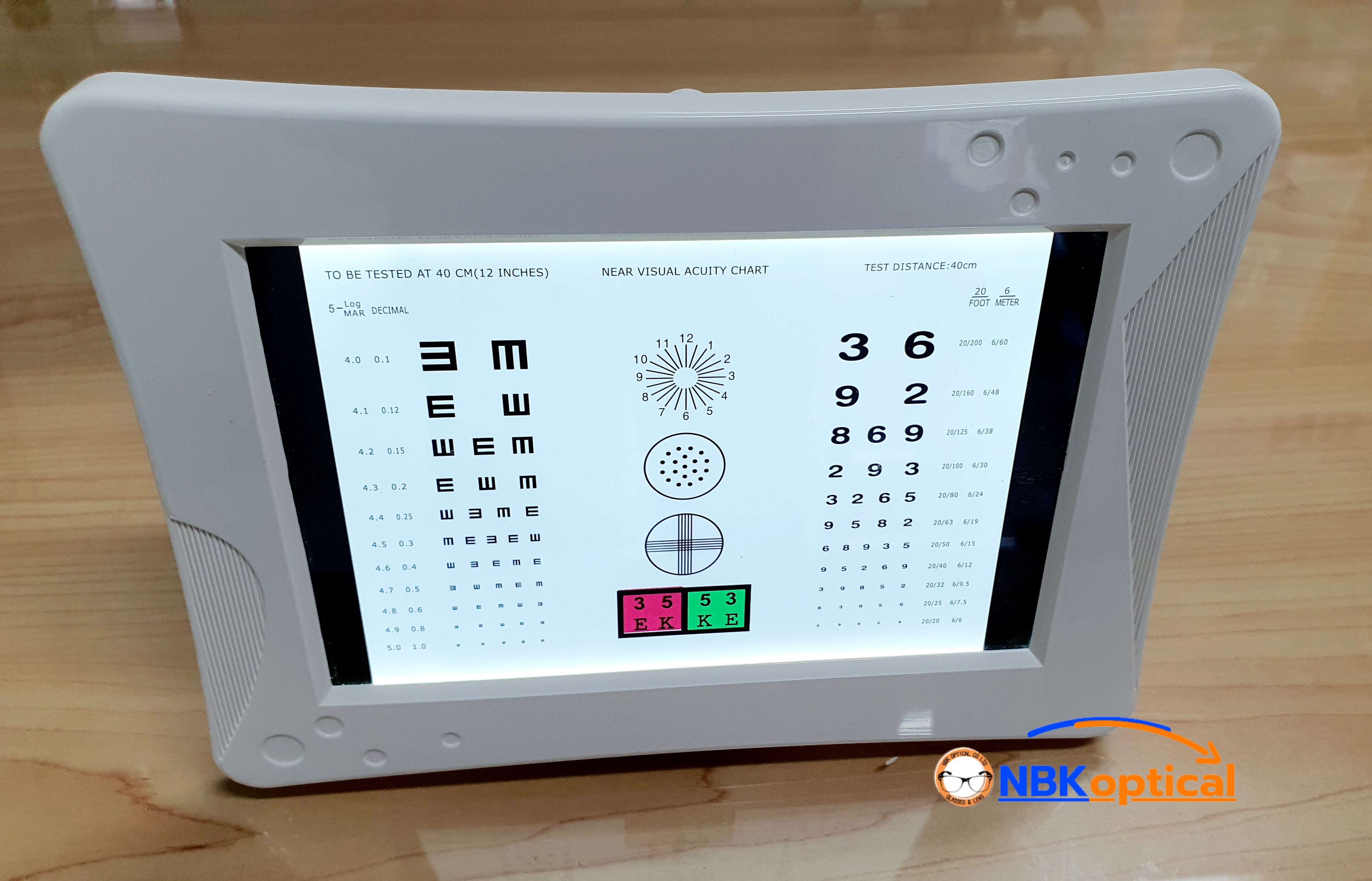 Near Visual Acuity Chart LED เนียร์ชาร์ต ทดสอบ มองใกล้