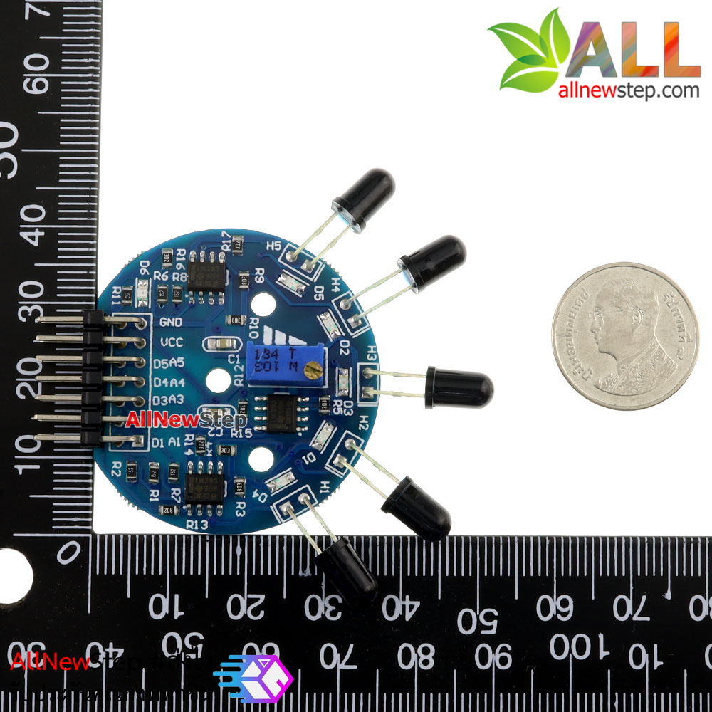 Flame Sensor เซนเซอร์ตรวจจับเปลวไฟ 5 ช่อง สำหรับ Arduino