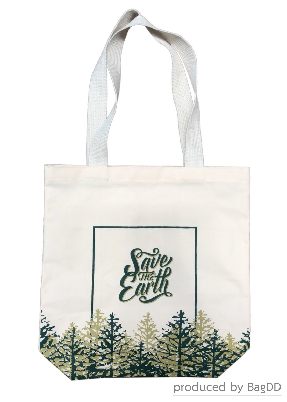 กระเป๋าผ้าดิบ สกรีนลาย " save the earth " 2 สี
