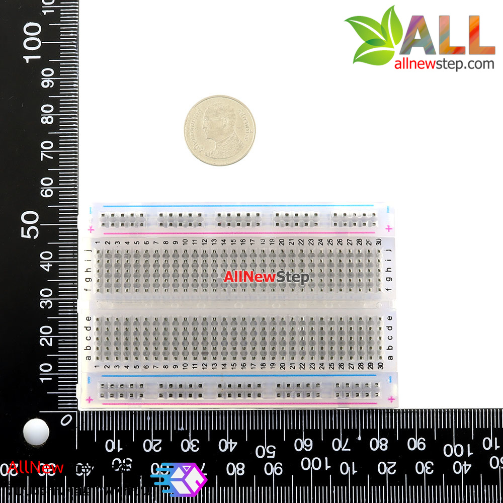 บอร์ดทดลองแบบใส Crystal Breadboard 400 holes สินค้ามีตำหนิแตก มีรอยเปื้อน
