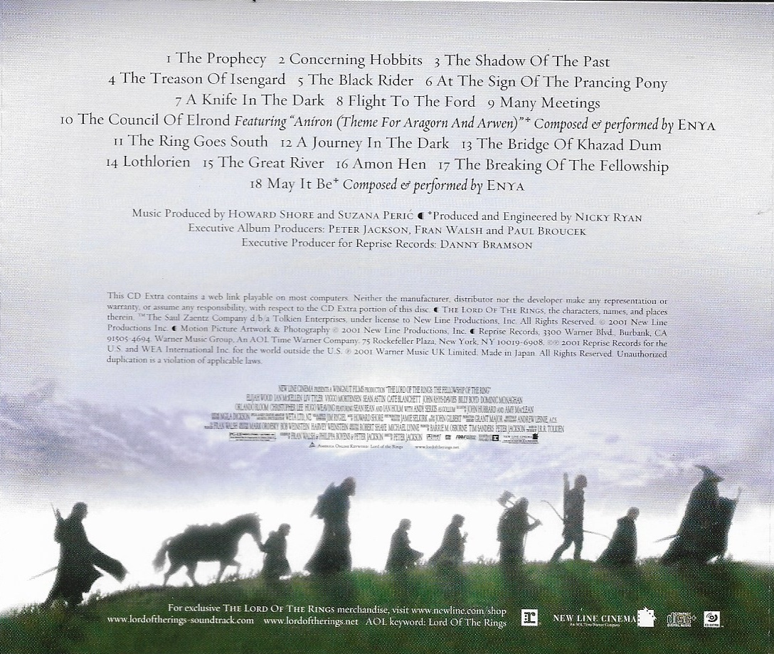 Used CD,The Lord of the Rings The Fellowship of the Ring (A+)(Soundtrack)(OST.)(2001)(Japan)