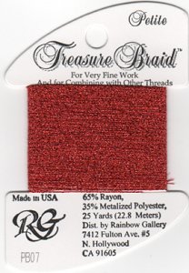 Rainbow Gallery Treasure Braid Petite : Red