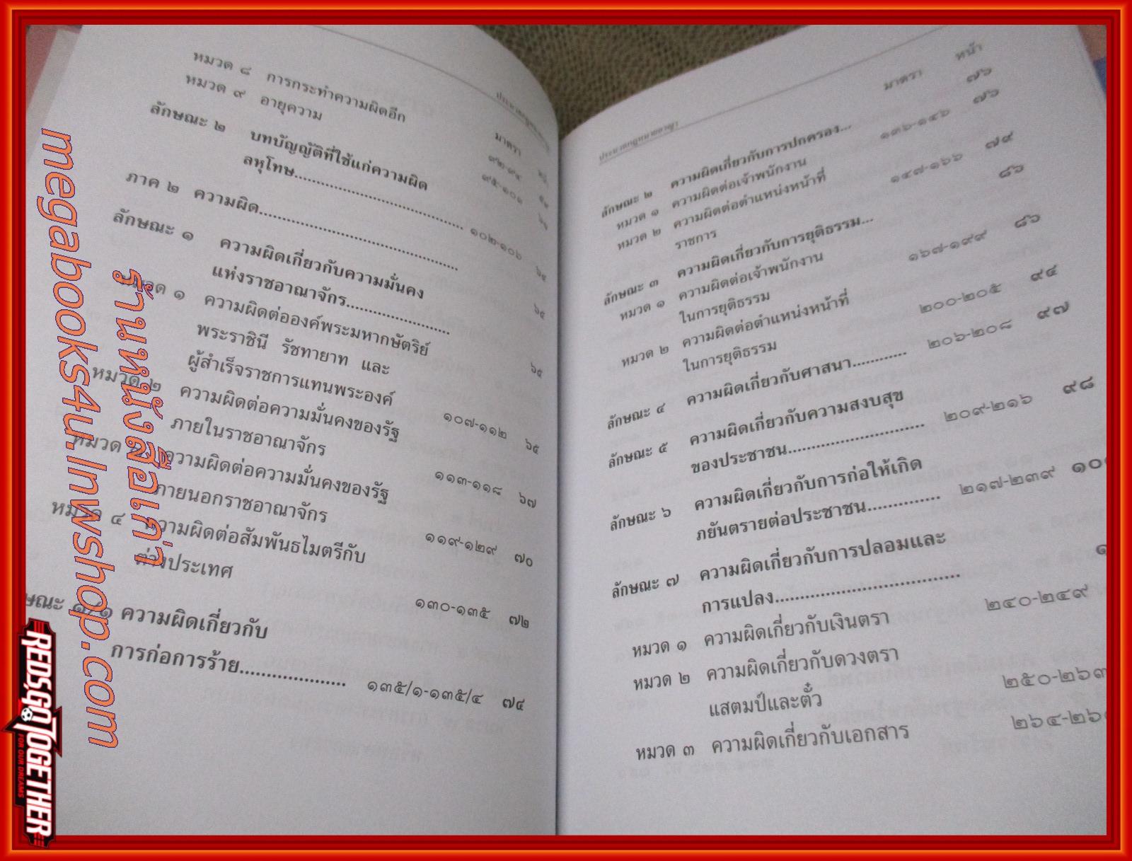 ประมวลกฎหมายอาญา ฉบับทันสมัย แก้ไขเพิ่มเติม 2551 / ธีระพล อรุณะกสิกร /สนพ. วิญญูชน / แผ่นรองปกหน้า และเนื้อหา มีข้อความขีดเขียน