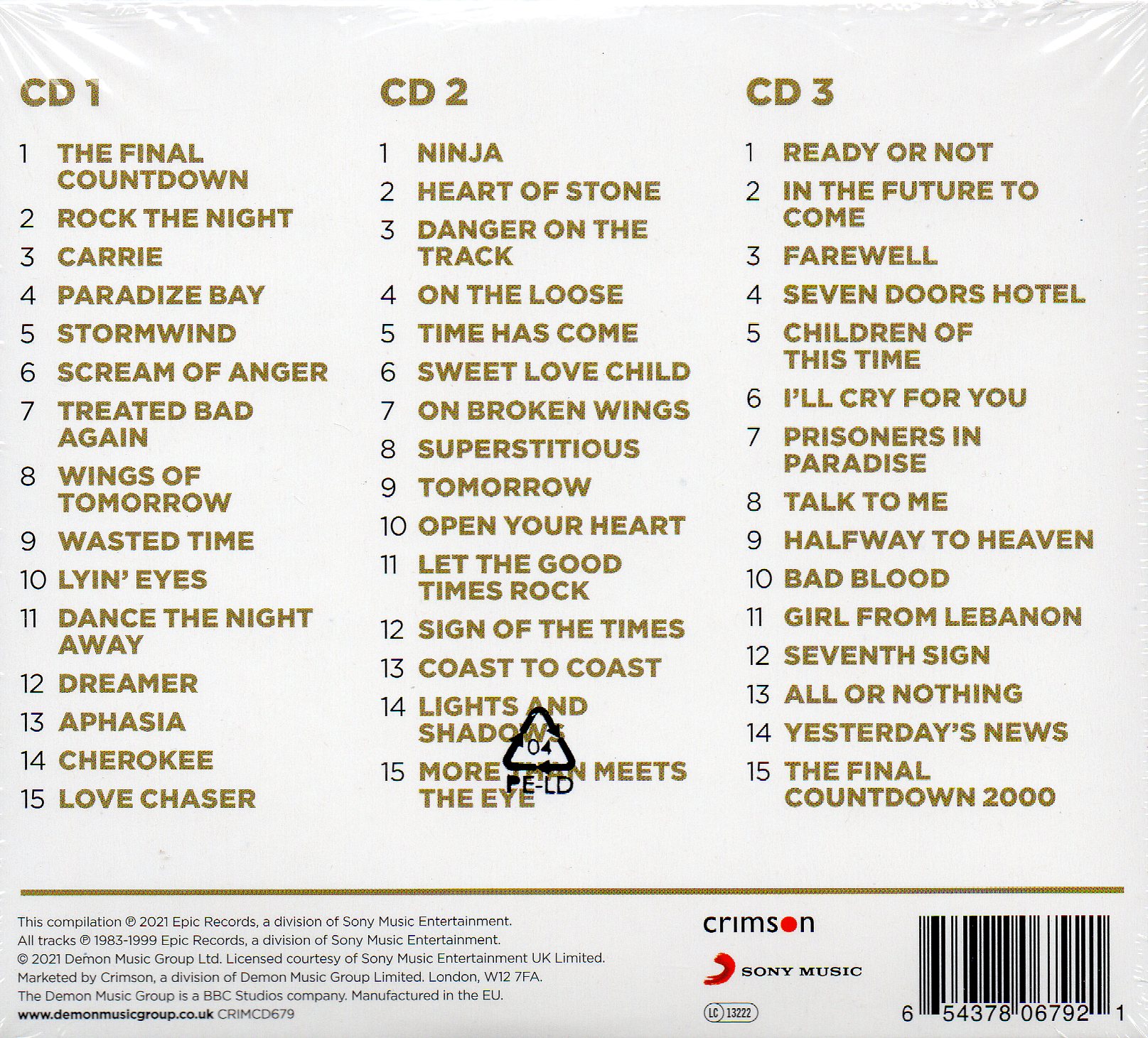 CD,Europe - Gold(3CDs)(Rock)(สากล)