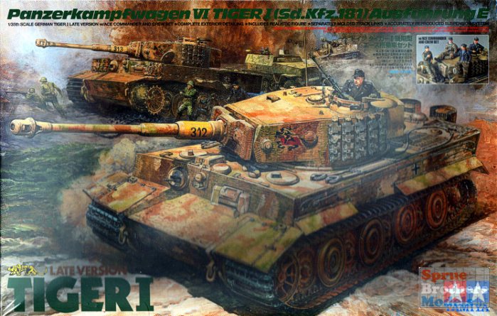1/35 WWII German Tiger I Late Version Tank w/Ace Commander & 3 Crew