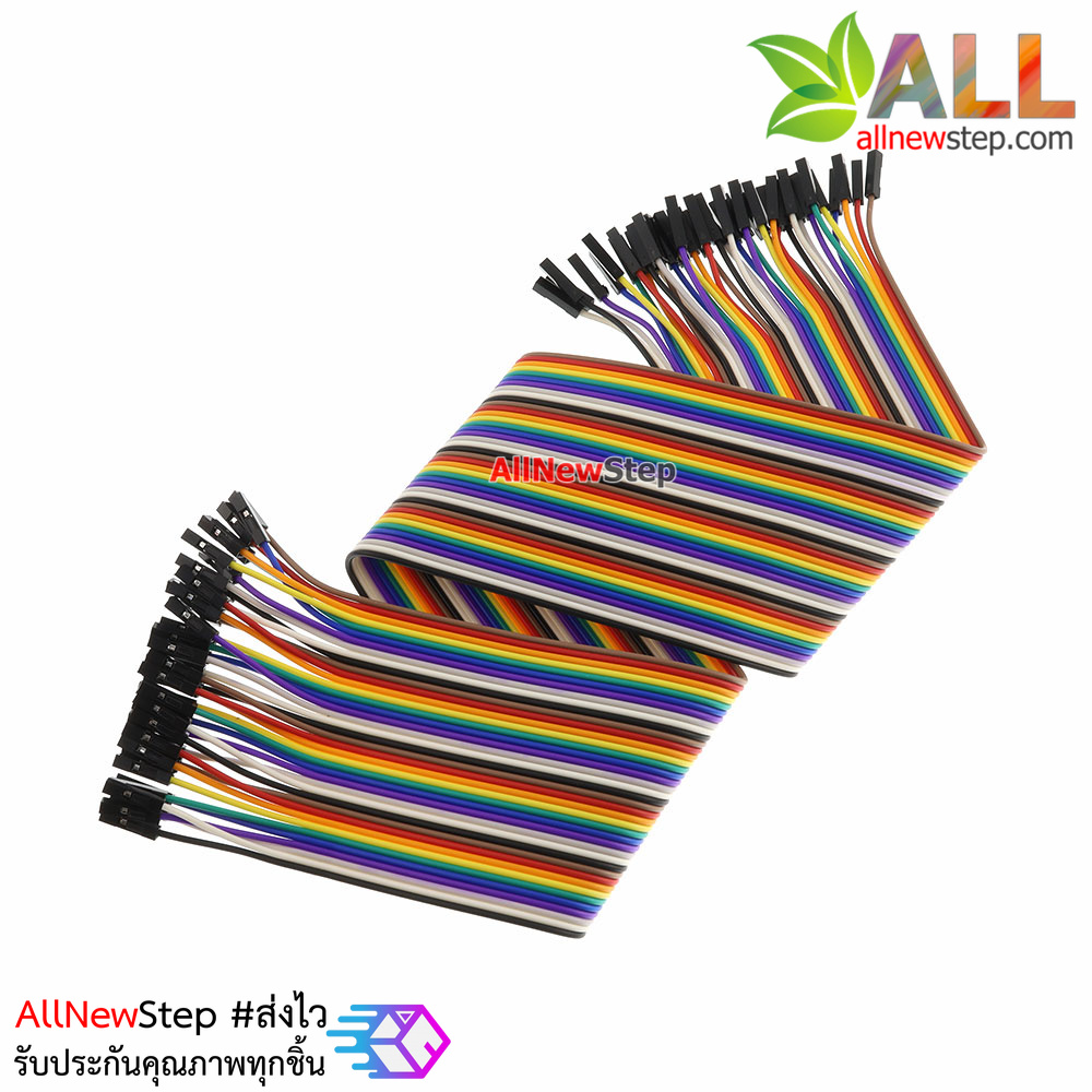 สายไฟ จัมเปอร์ เมีย-เมีย Jumper Wire สายแพ เมีย-เมีย ยาว 40cm. จำนวน 40 เส้น