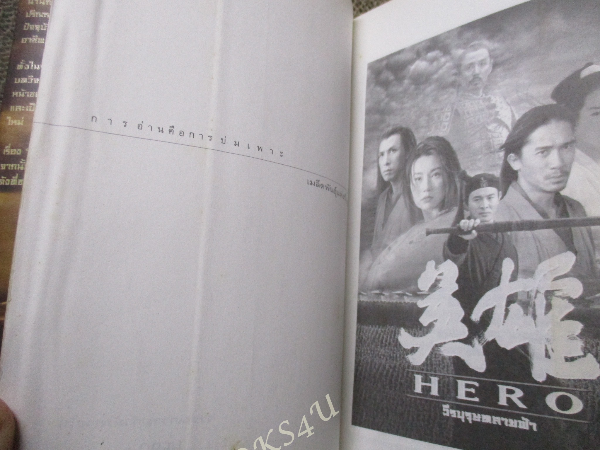 Hero วีรบุรุษทลายฟ้า / จางอี้โหมว,หลี่เฝิง ประพันธ์, น.นพรัตน์ แปล เล่มเดียวจบ / สภาพปานกลาง