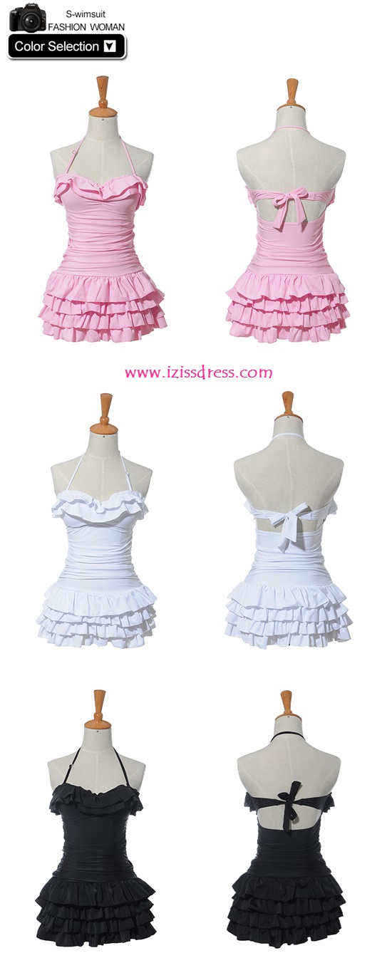 ***พร้อมส่ง***ชุดว่ายน้ำวันพีซ one-piece สีชมพูชิลล์ๆรับลมทะเล ดีเทลช่วงอกและชายกระโปรงตกแต่งระบาย สายผูกเป็นโบว์คล้องคอที่ด้านหลัง น่ารักแบบหวานๆ สวยเหมือนแบบค่ะ