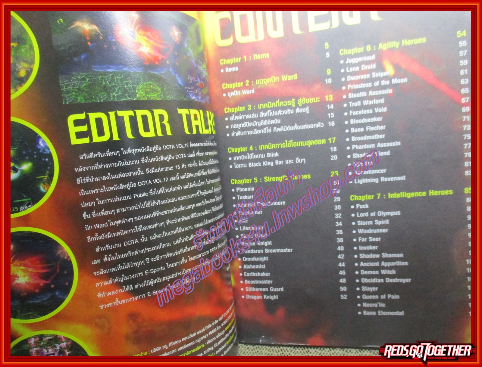 หนังสือคู่มือเกมส์ DOTA รวมเทคนิค จัดหนักฮีโร่สุดฮอต ตำหนิ มีรอยพับตามมุมหนังสือ