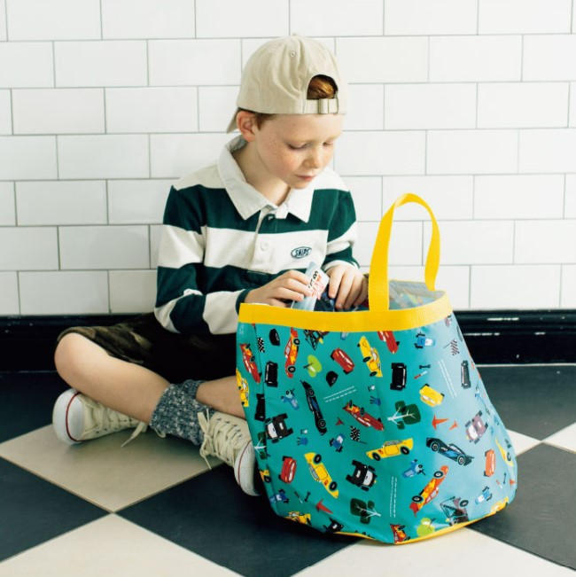SHIPS Cars Original Storage Tote Bag กระเป๋าโท้ทสะพายไหล่ใบใหญ่ สีสันสดใส พิมพ์ลวดลายทั้งใบ