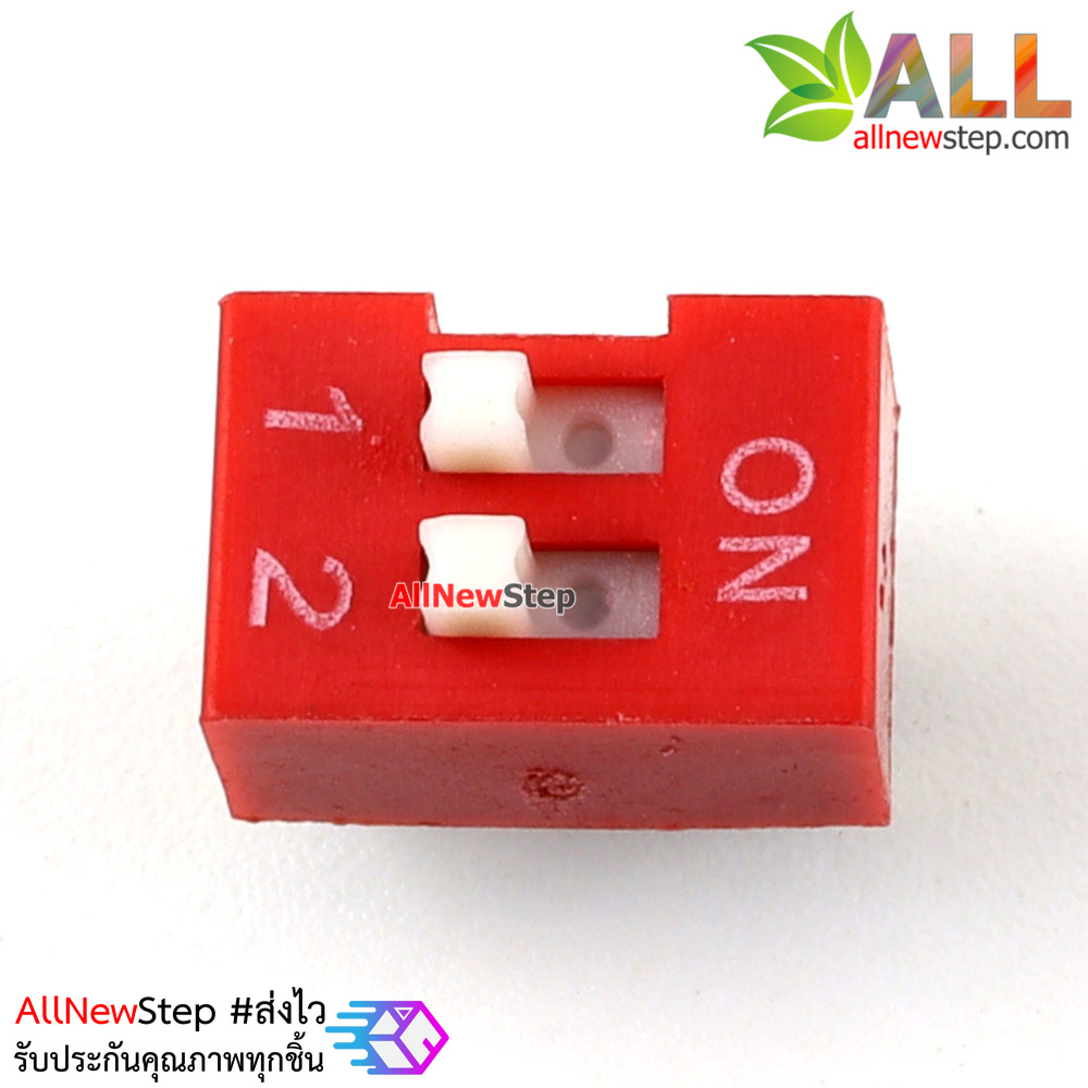 DIP switch DIP 2.54mm สวิตช์แบบ DIP ระยะห่างระหว่างขา 2.54mm ขนาด 2 ช่อง