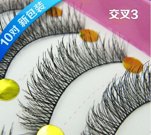 交叉3# ขนตา (ขายปลีก) เเพ็คละ 10 คู่